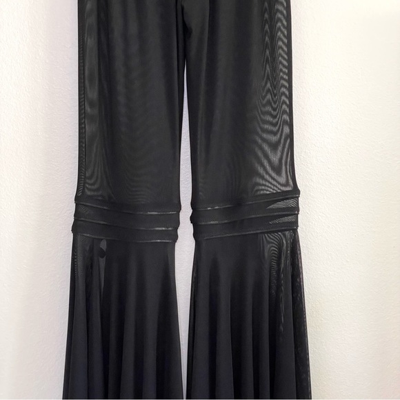 NWT Dolls Kill Sugar Thrillz Last First Date Mesh Flares Sheer Pant Black Small - Picture 9 of 15